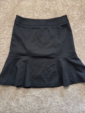 White House Black Market Black Peplum Hem Skater Skirt